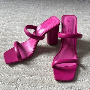 NWOT Schutz Pink Ully Block Heel